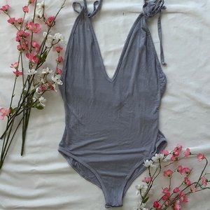 American Eagle Don't Ask Why Periwinkle Bodysuit